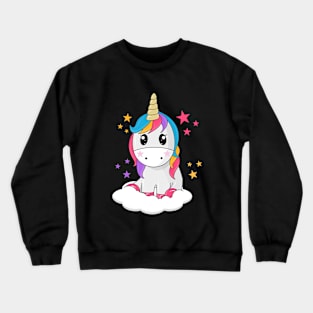 Cute Unicorn on a Cloud Crewneck Sweatshirt